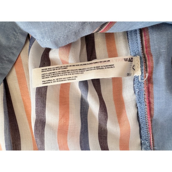 By Anthropologie True Midi Pajamas Dress Striped Button Long Sleeve Sheer XXS - Picture 15 of 15